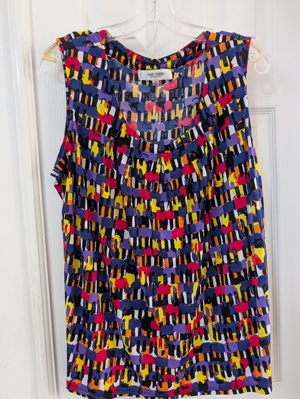 Jones Studio Women's Multicolor Sleeveless Printed Tank